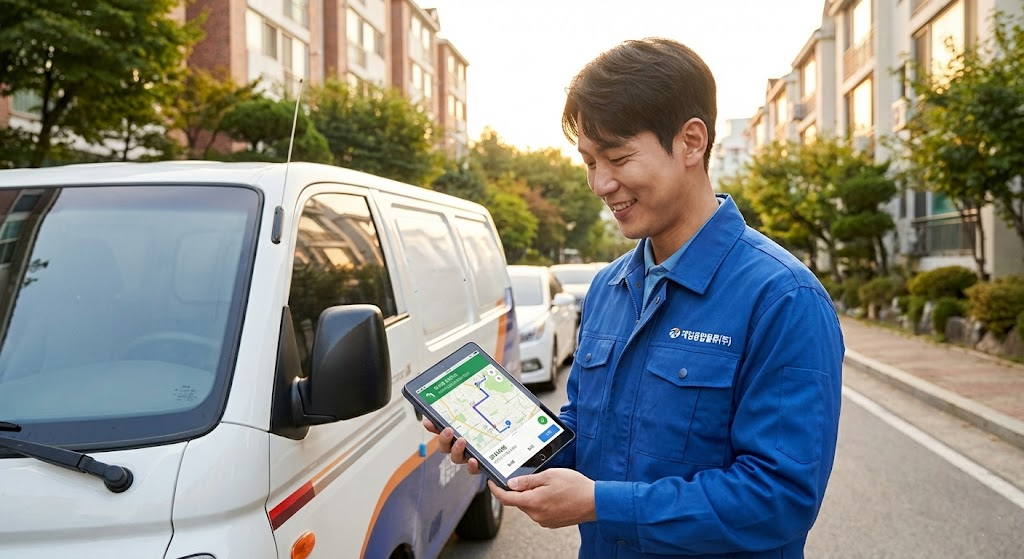 거주지 인근에서 효율적으로 배송하는 기사님 모습